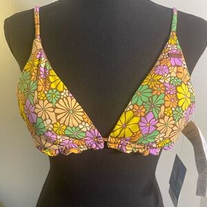 Women's Bikini Top From Roxy ‎ Size L String Tie In Back MSRP  $48